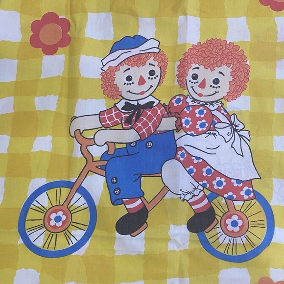 Vintage Raggedy Ann Andy Doll Flat Sheet - Picture 3 of 7